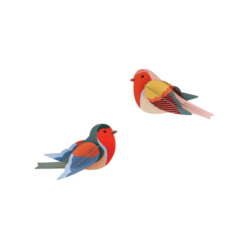 Studio Roof wanddecoratie vogels Robins